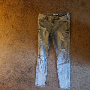 Refuge Ripped Acid Wash Skinny Jeggings